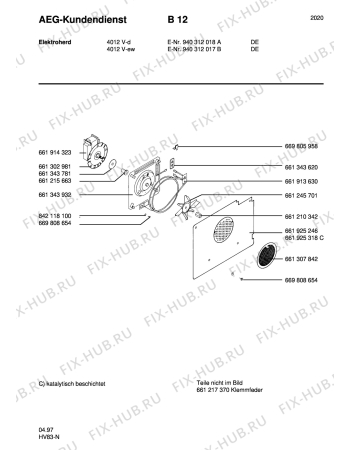 Взрыв-схема плиты (духовки) Aeg 4012V-W - Схема узла Section5